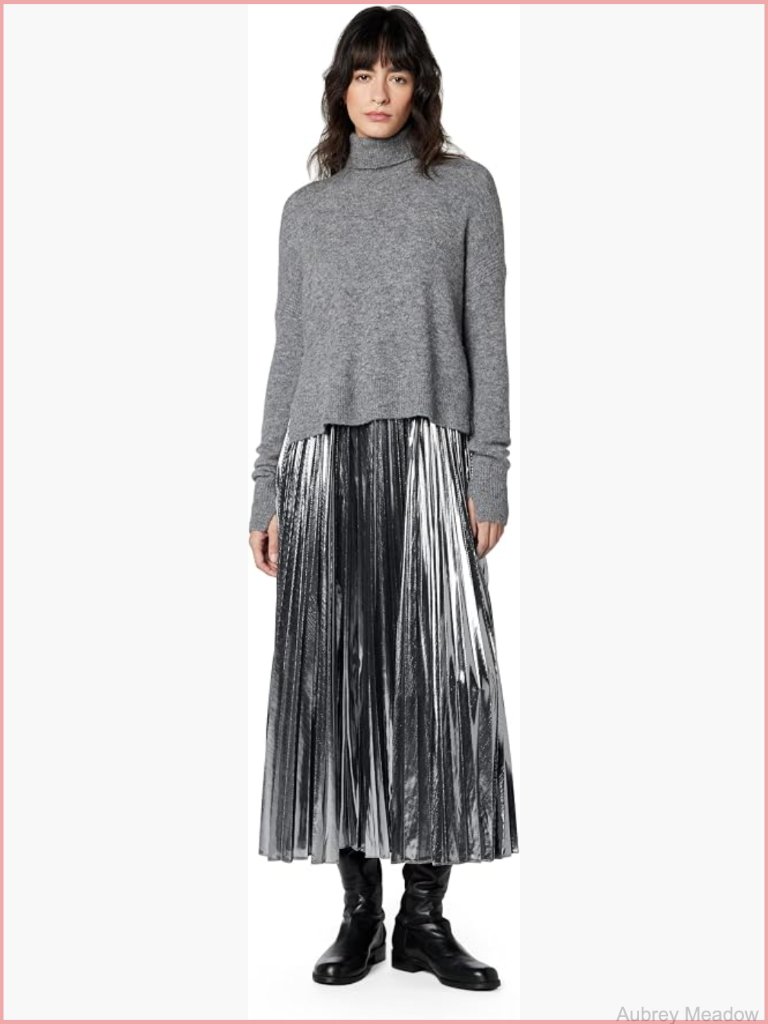 Spark Midi Dress With Adjustable Straps, Long Sleeve, A-Line